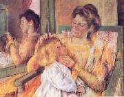 Mary Cassatt Woman Combing her Child's Hair oil painting artist